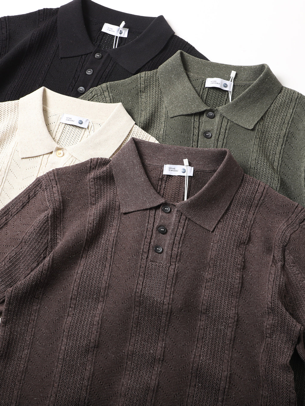 Lyocell Linen Knit Polo Shirt