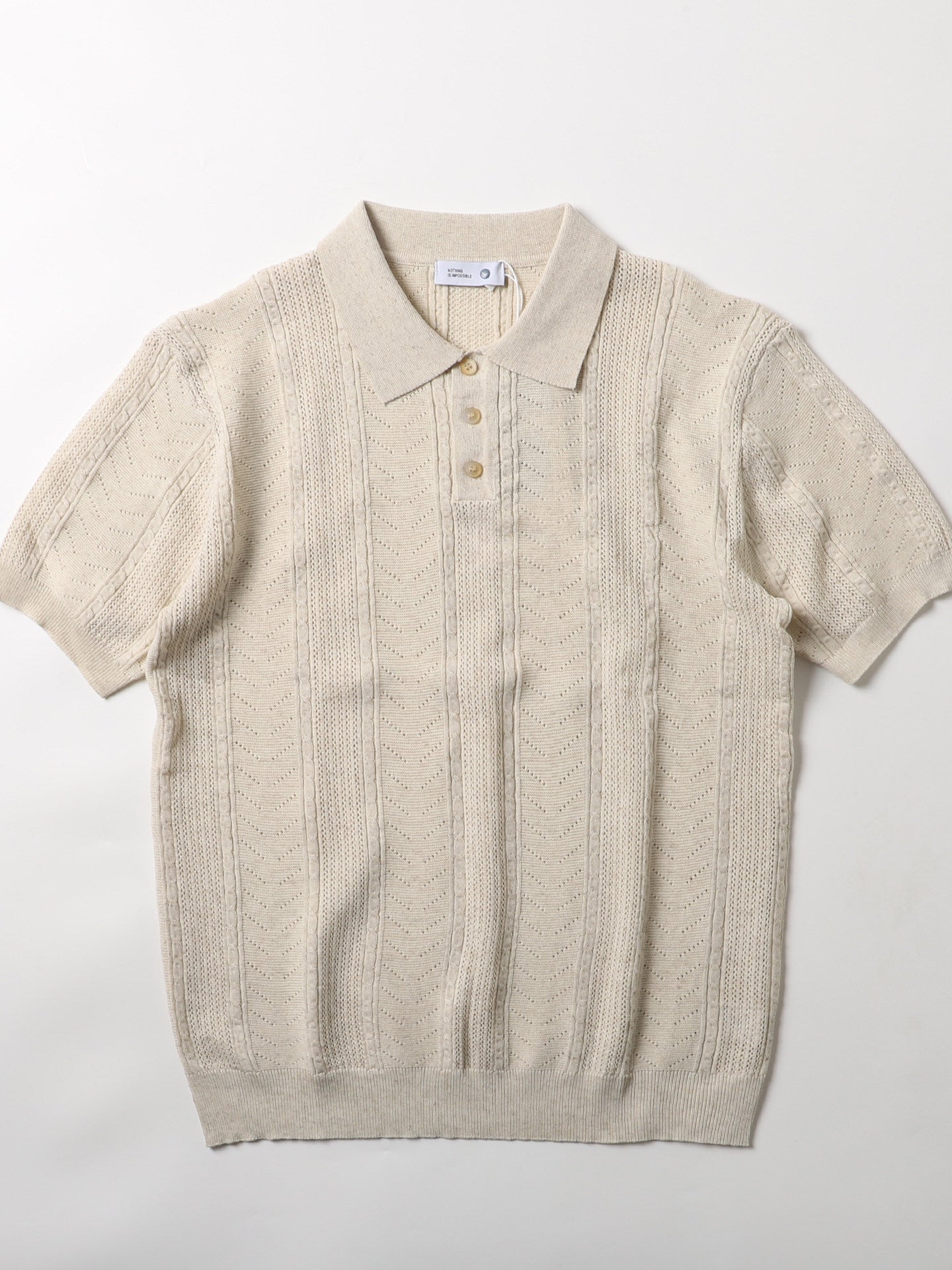 Lyocell Linen Knit Polo Shirt