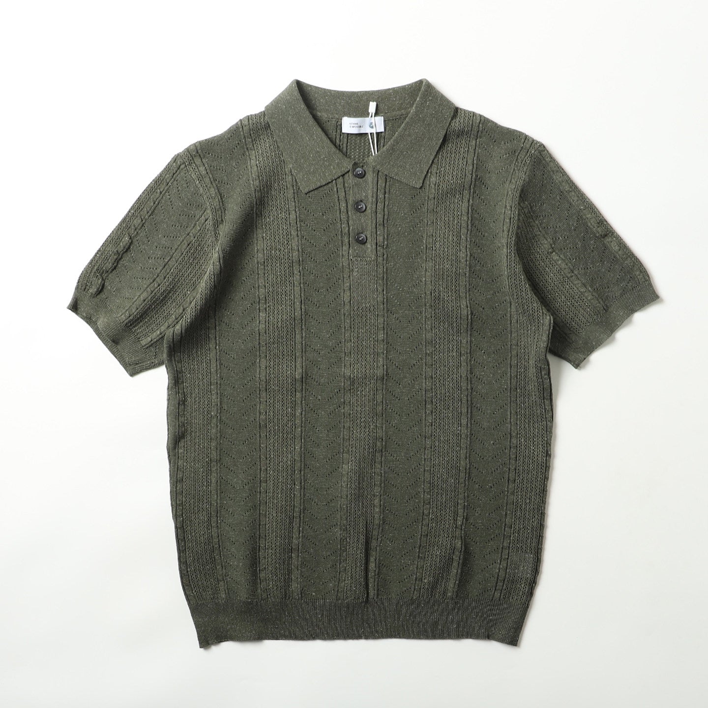 Lyocell Linen Knit Polo Shirt