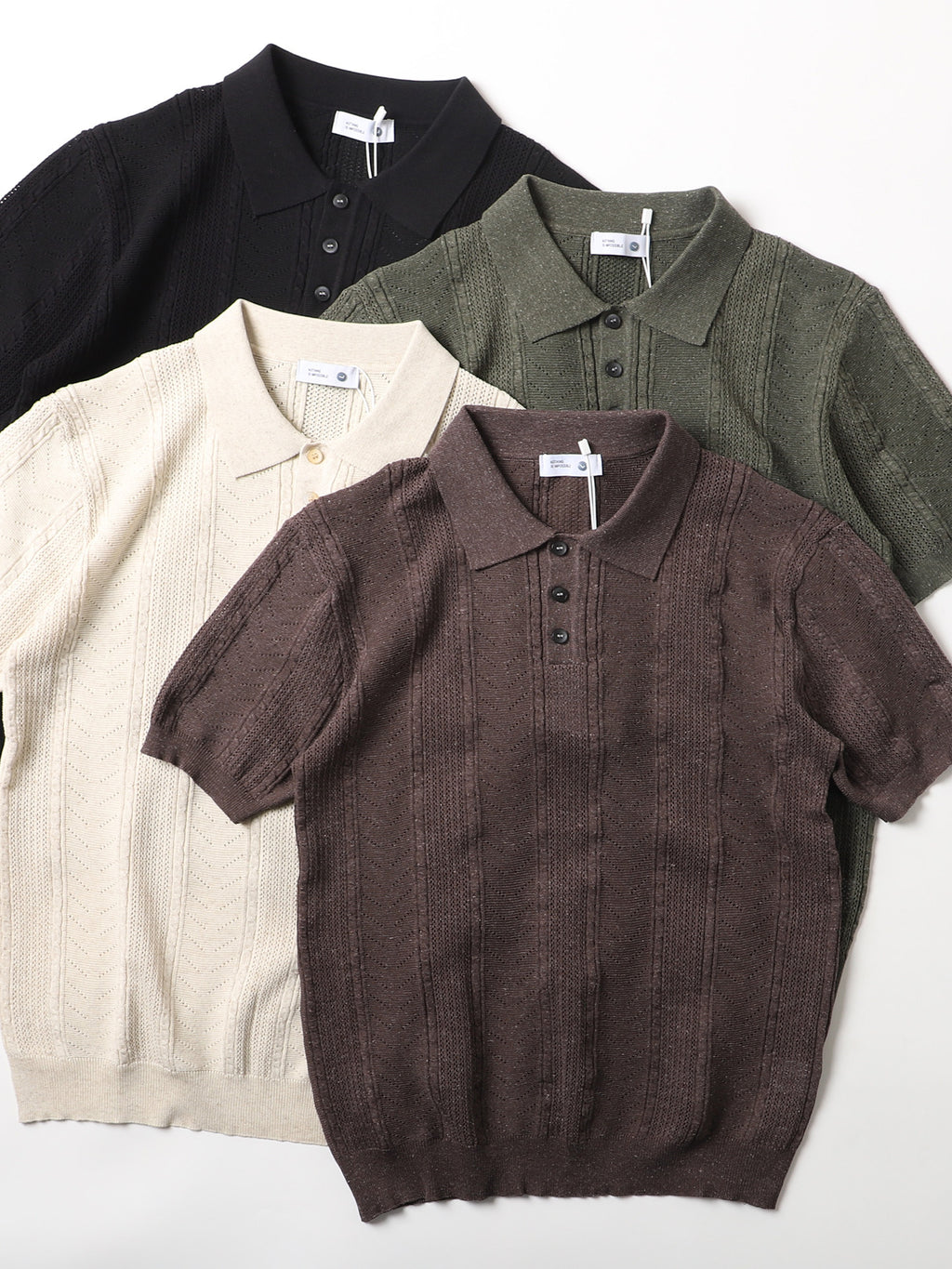 Lyocell Linen Knit Polo Shirt