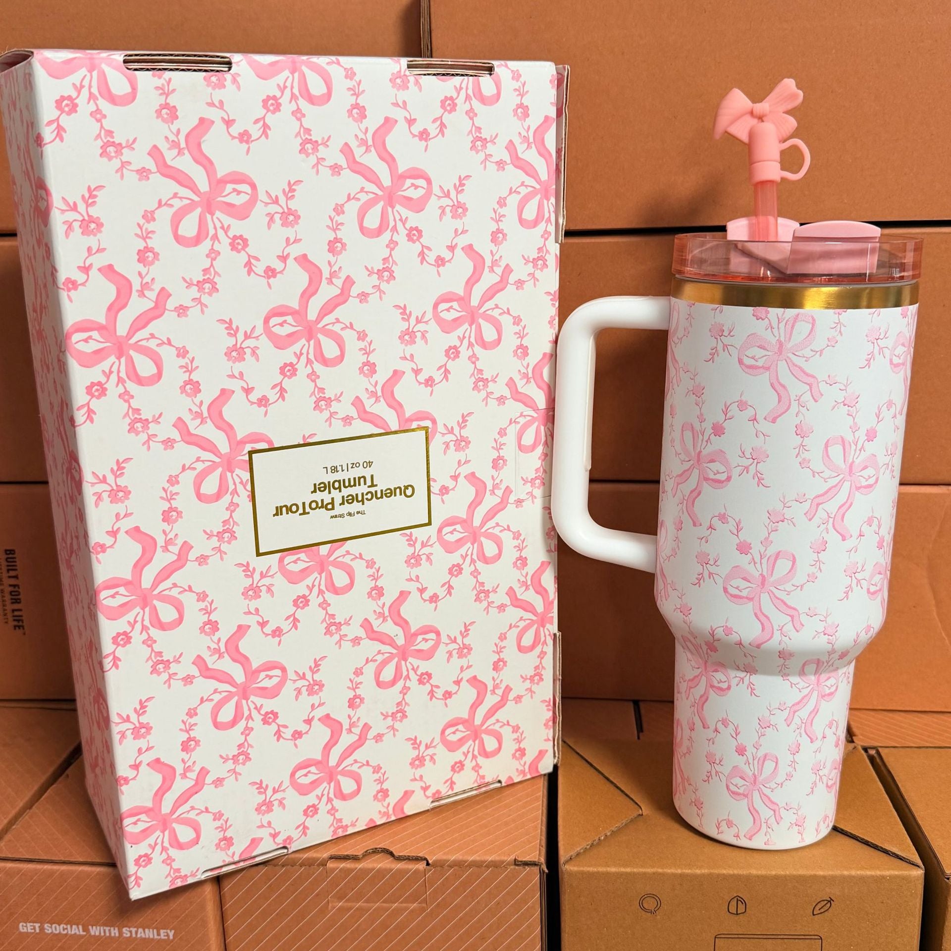 Double Wall Stainless Steel Tumbler with Handle