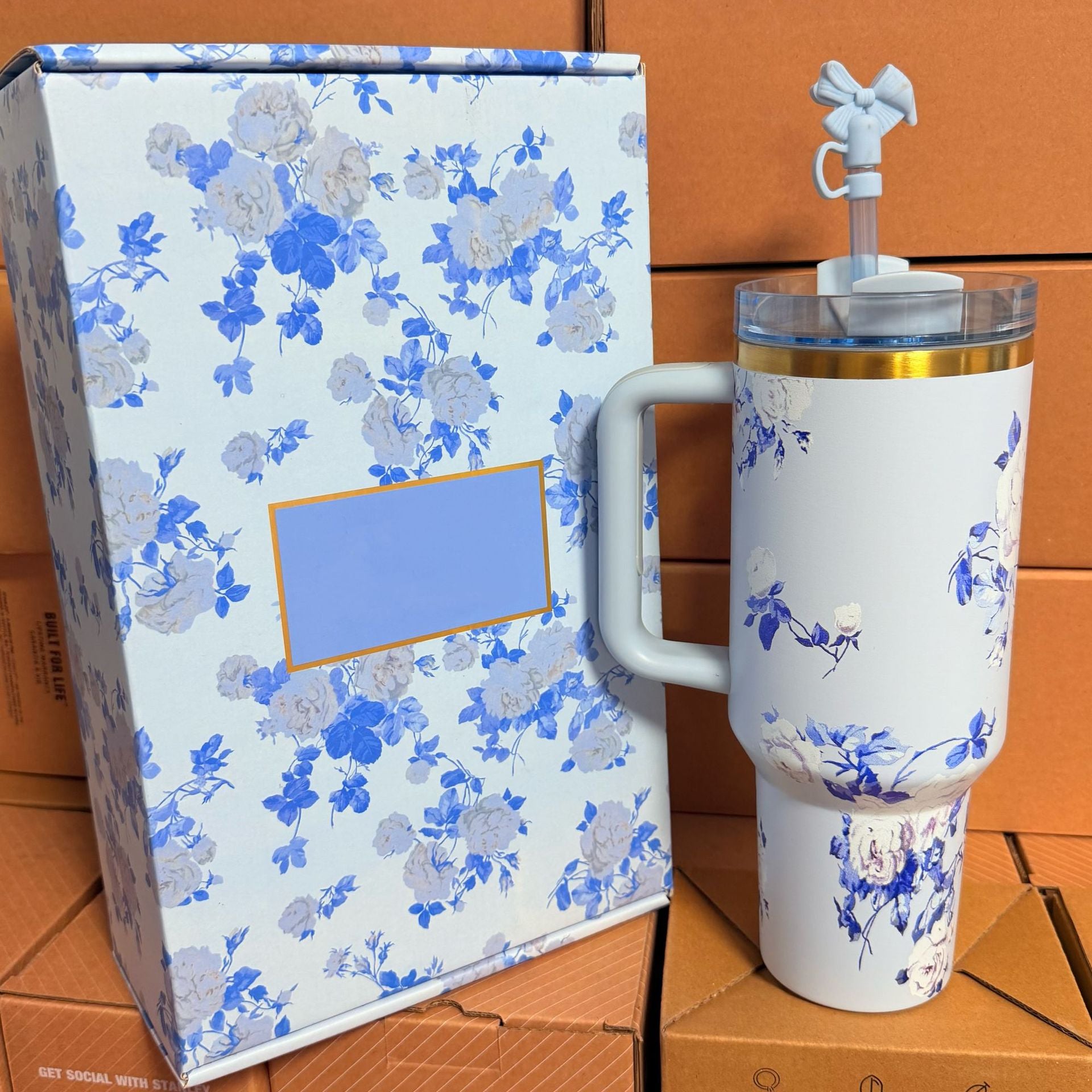 Double Wall Stainless Steel Tumbler with Handle